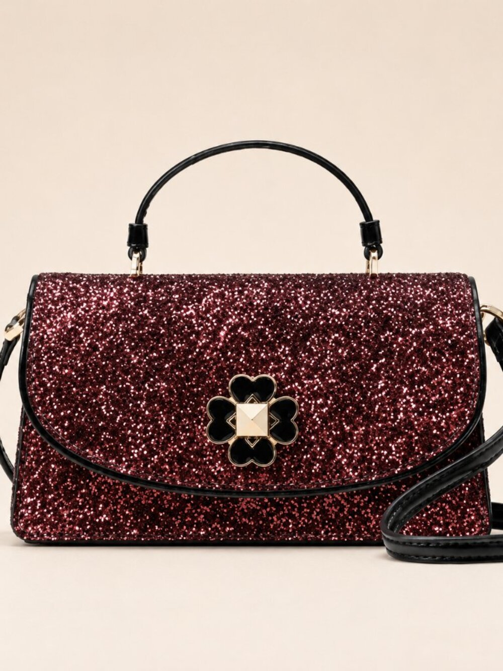 Kate Spade Black Cherry Glitter Crossbody Bag NWT